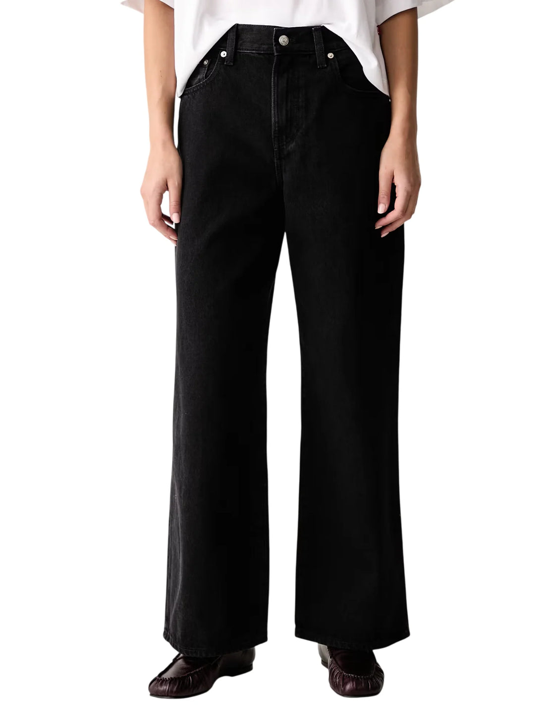 Calvin Klein Jeans jeans donna wide leg in denim nero