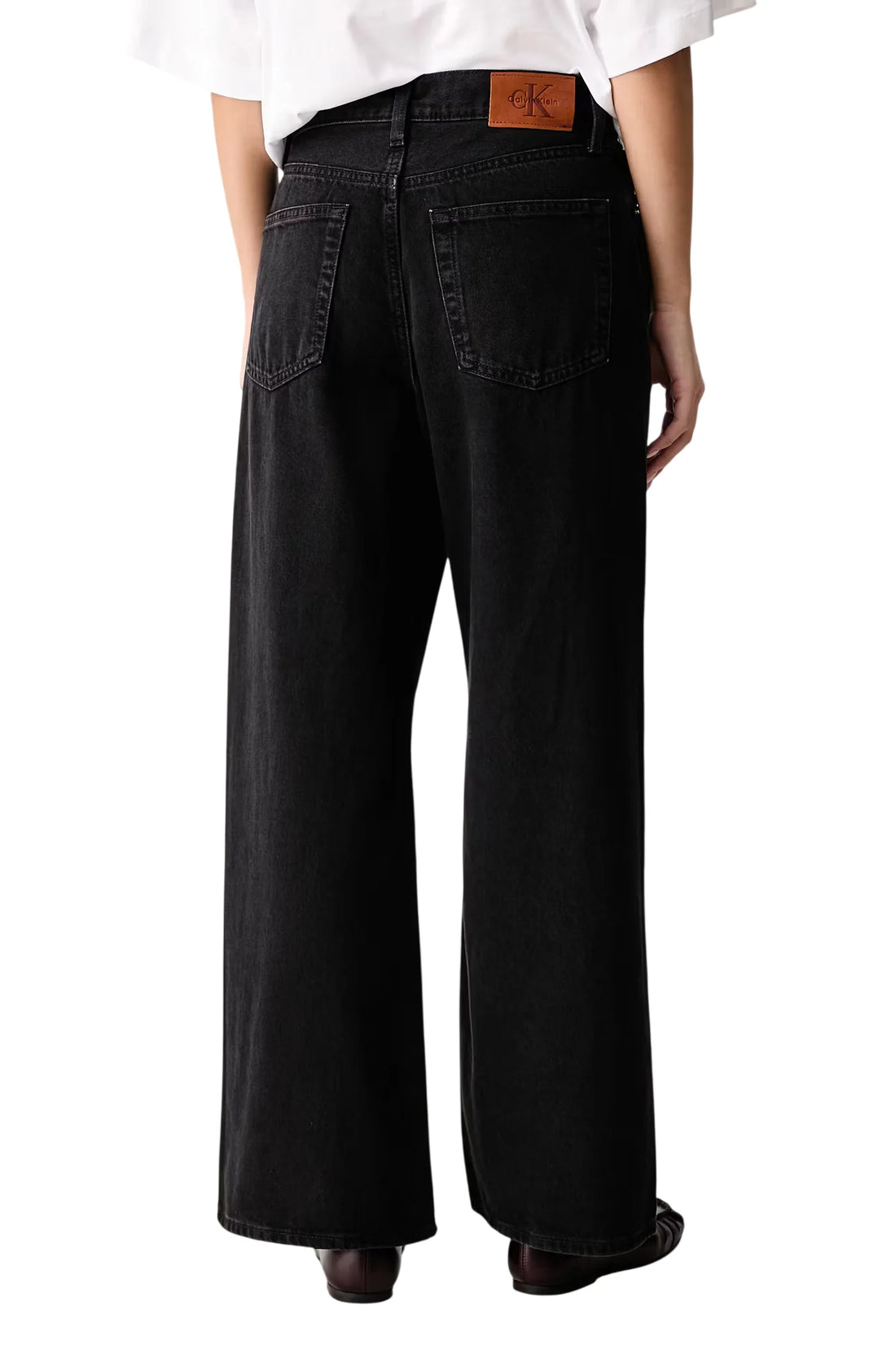 Calvin Klein Jeans jeans donna wide leg in denim nero
