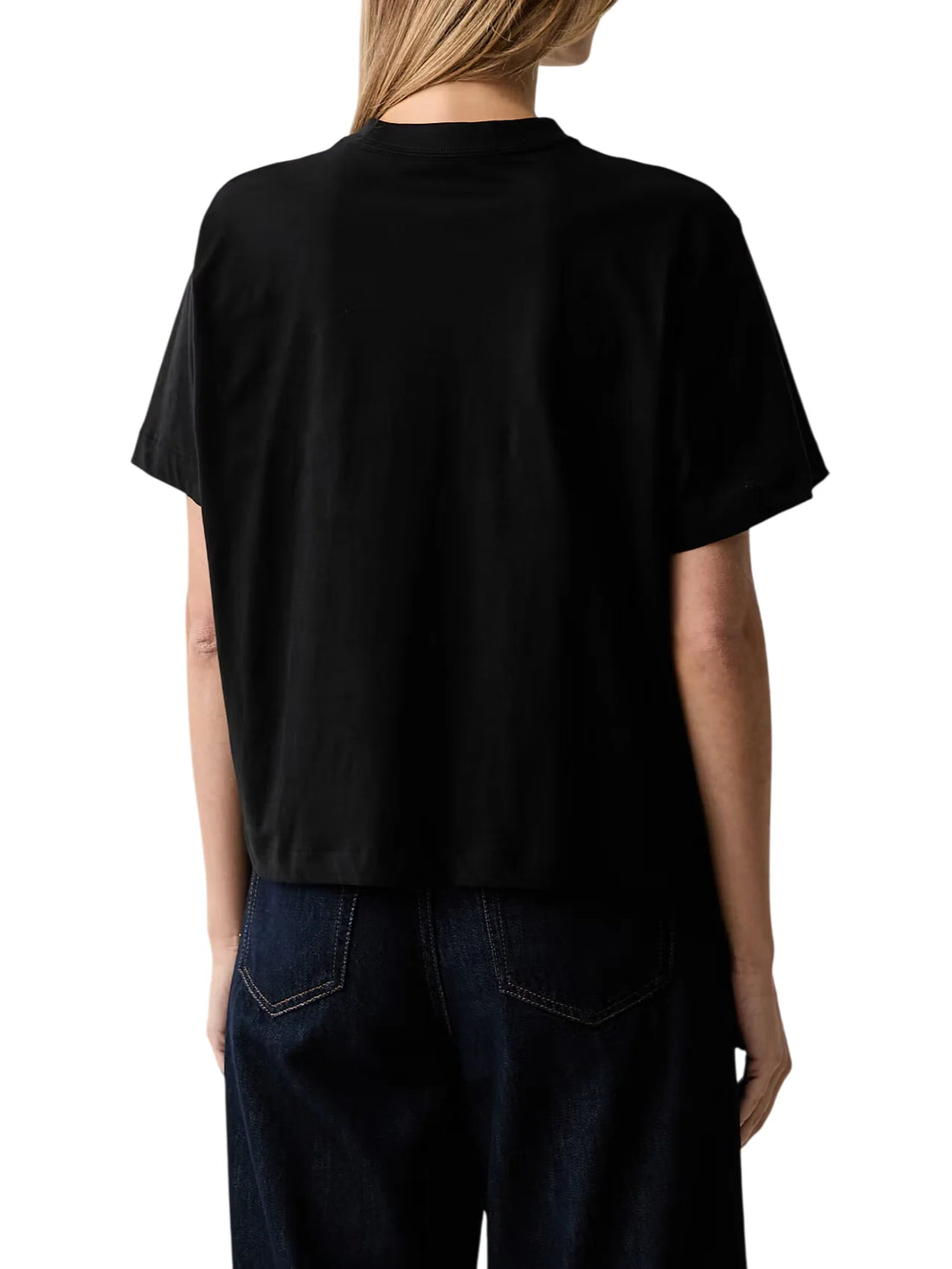 Calvin Klein Jeans T-shirt donna manica corta con logo nero