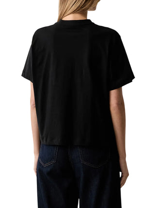 Calvin Klein Jeans T-shirt donna manica corta con logo nero LV047H802G UB1 Calvin Klein Jeans 