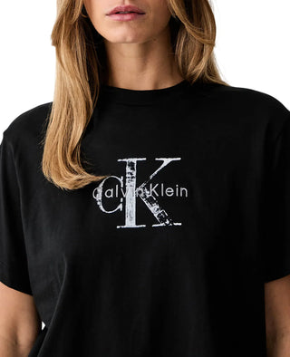 Calvin Klein Jeans T-shirt donna manica corta con logo nero LV047H802G UB1 Calvin Klein Jeans