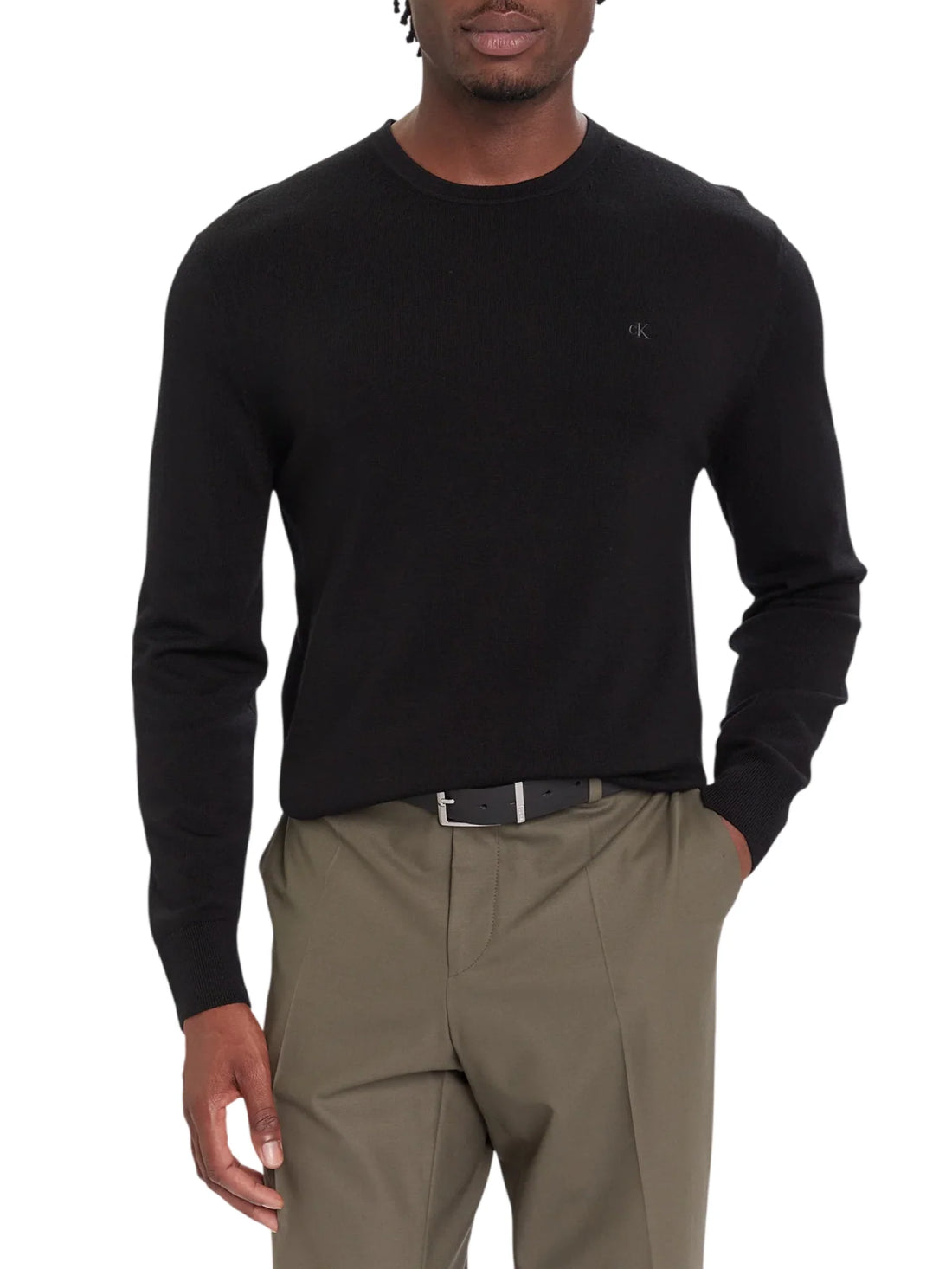 Calvin Klein maglia uomo in lana Merinos nero