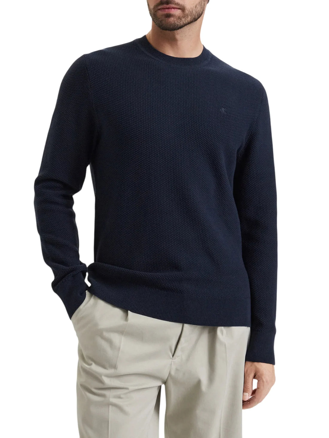 Calvin Klein maglia uomo in cotone operato blu