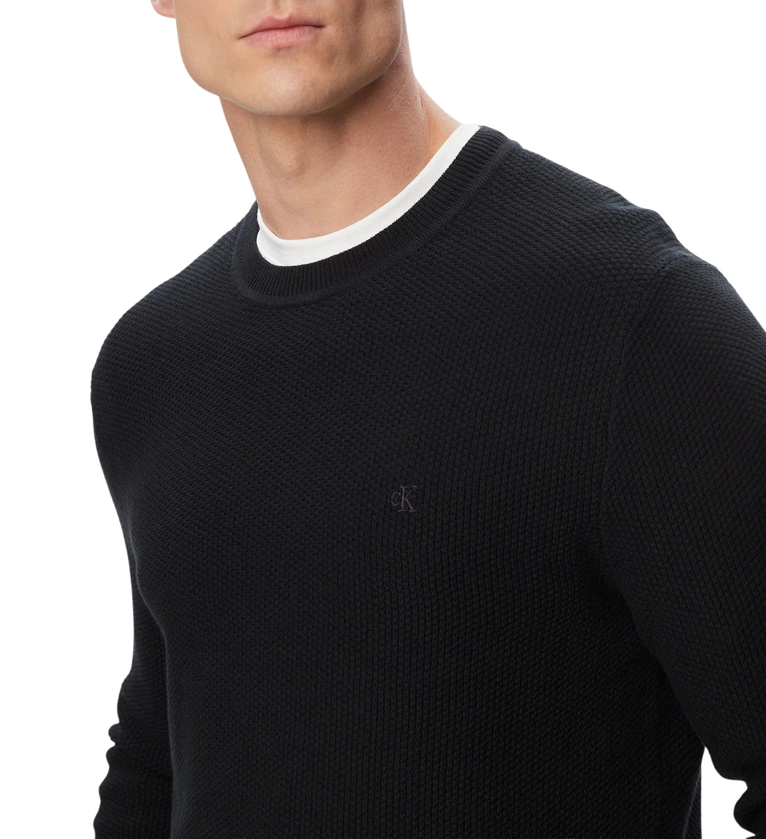 Calvin Klein maglia uomo in cotone operato nero