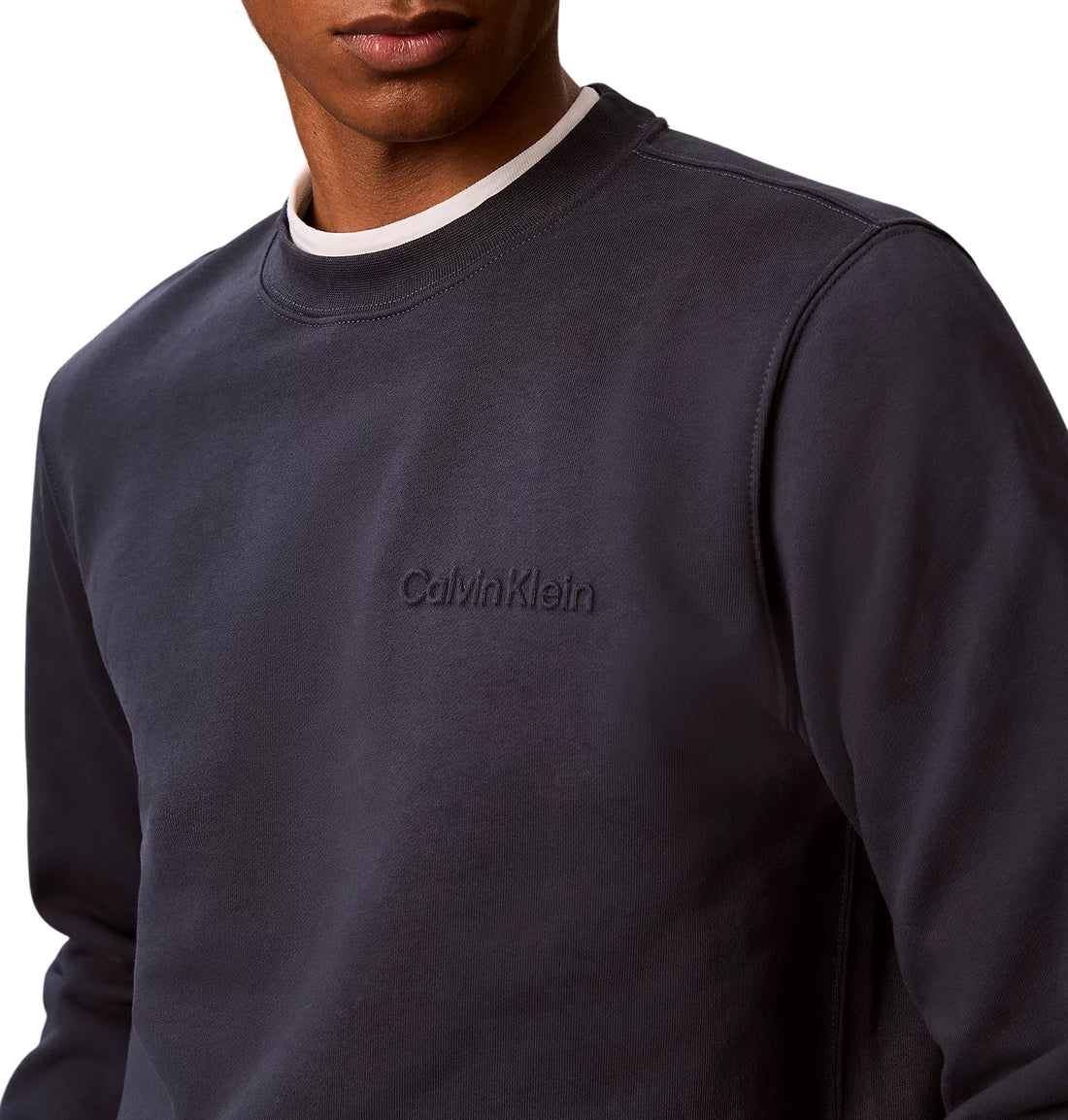 Calvin Klein felpa uomo in cotone felpato blu