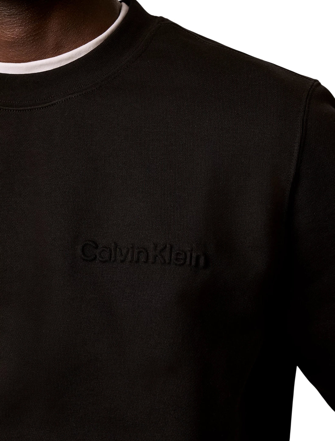 Calvin Klein felpa uomo in cotone felpato nero