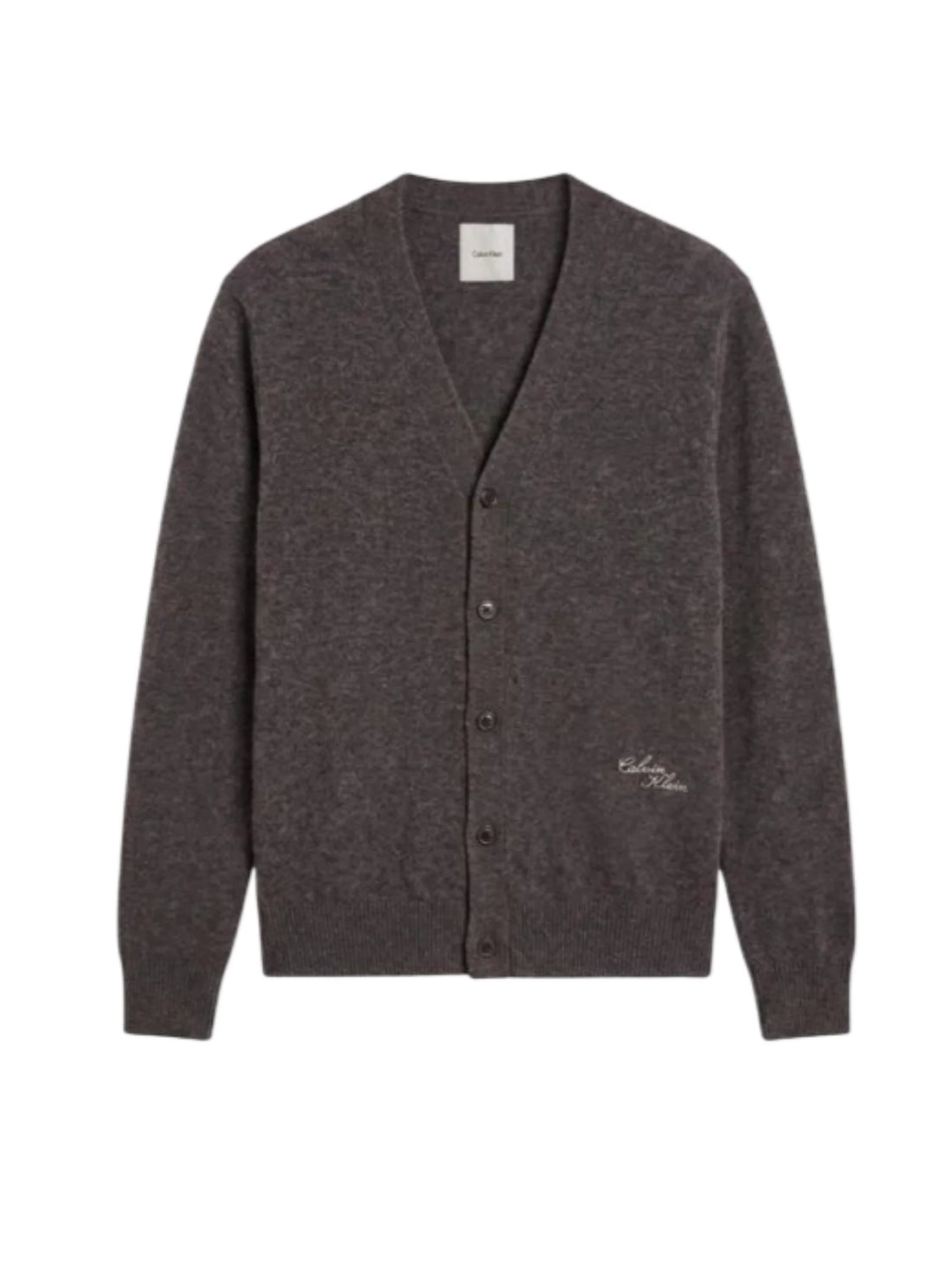 Calvin Klein cardigan uomo misto lana grigio melange