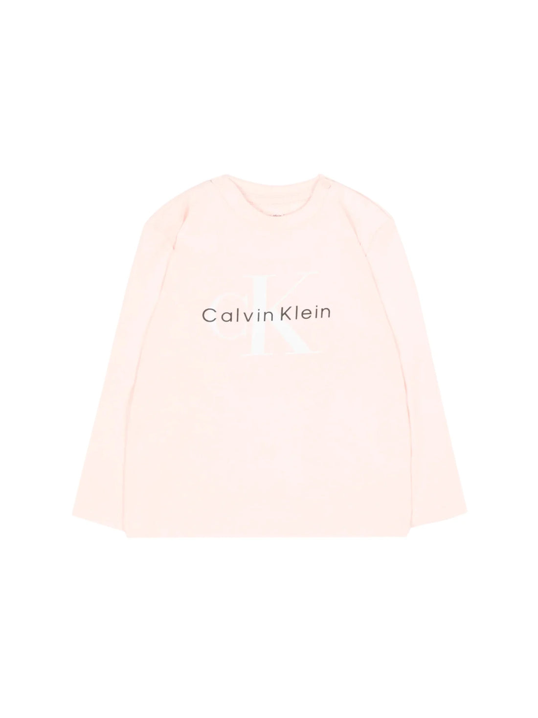 Calvin Klein Jeans T-shirt manica lunga neonata con logo rosa