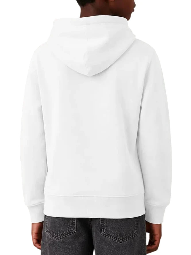Calvin Klein Jeans felpa bambino con cappuccio stampa logo bianco