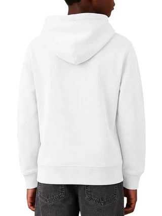 Calvin Klein Jeans felpa bambino con cappuccio stampa logo bianco