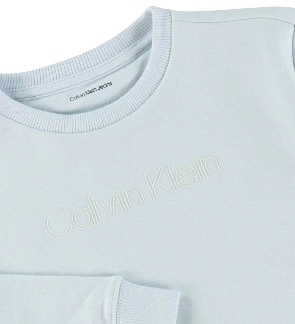 Calvin Klein Jeans felpa neonato con logo celeste