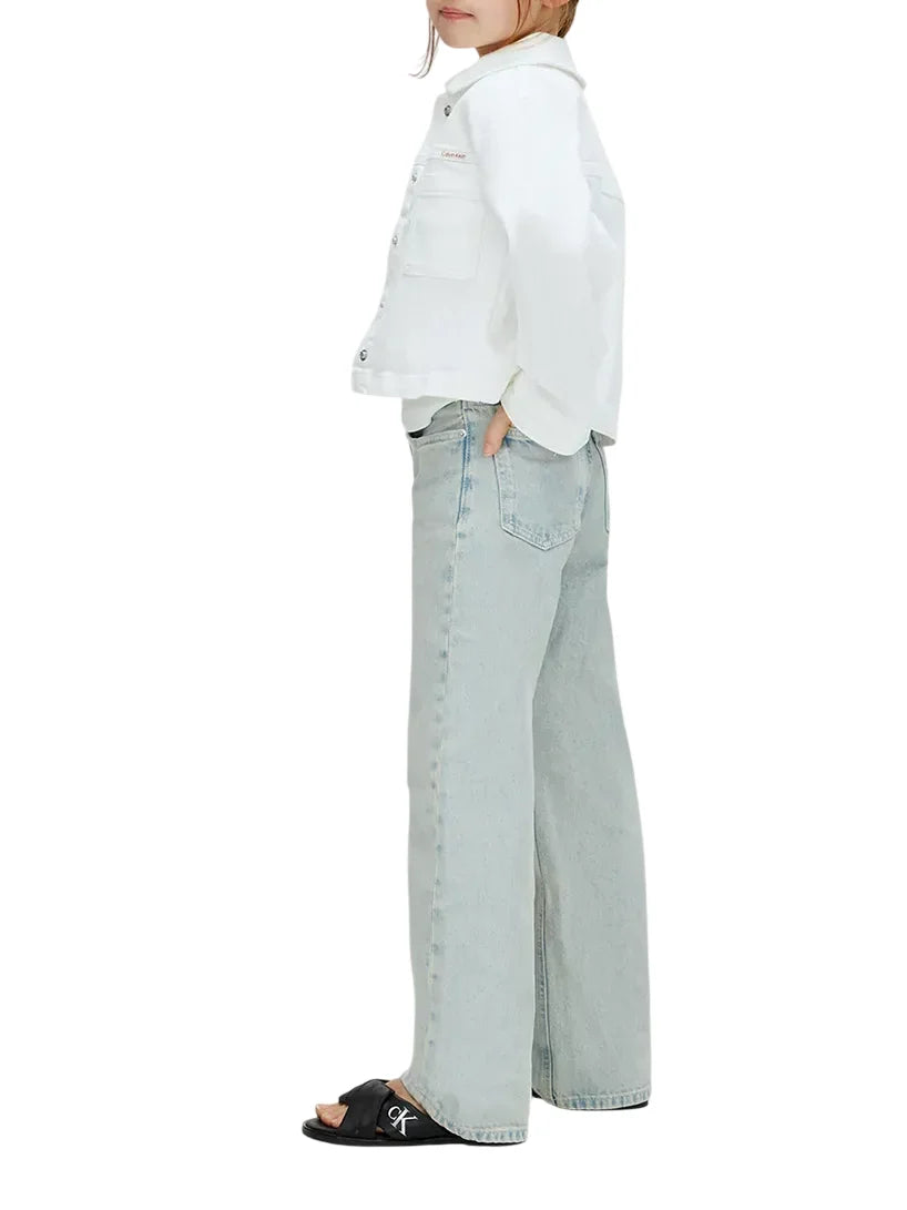 Calvin Klein Jeans jeans wide leg bambina lavaggio chiaro