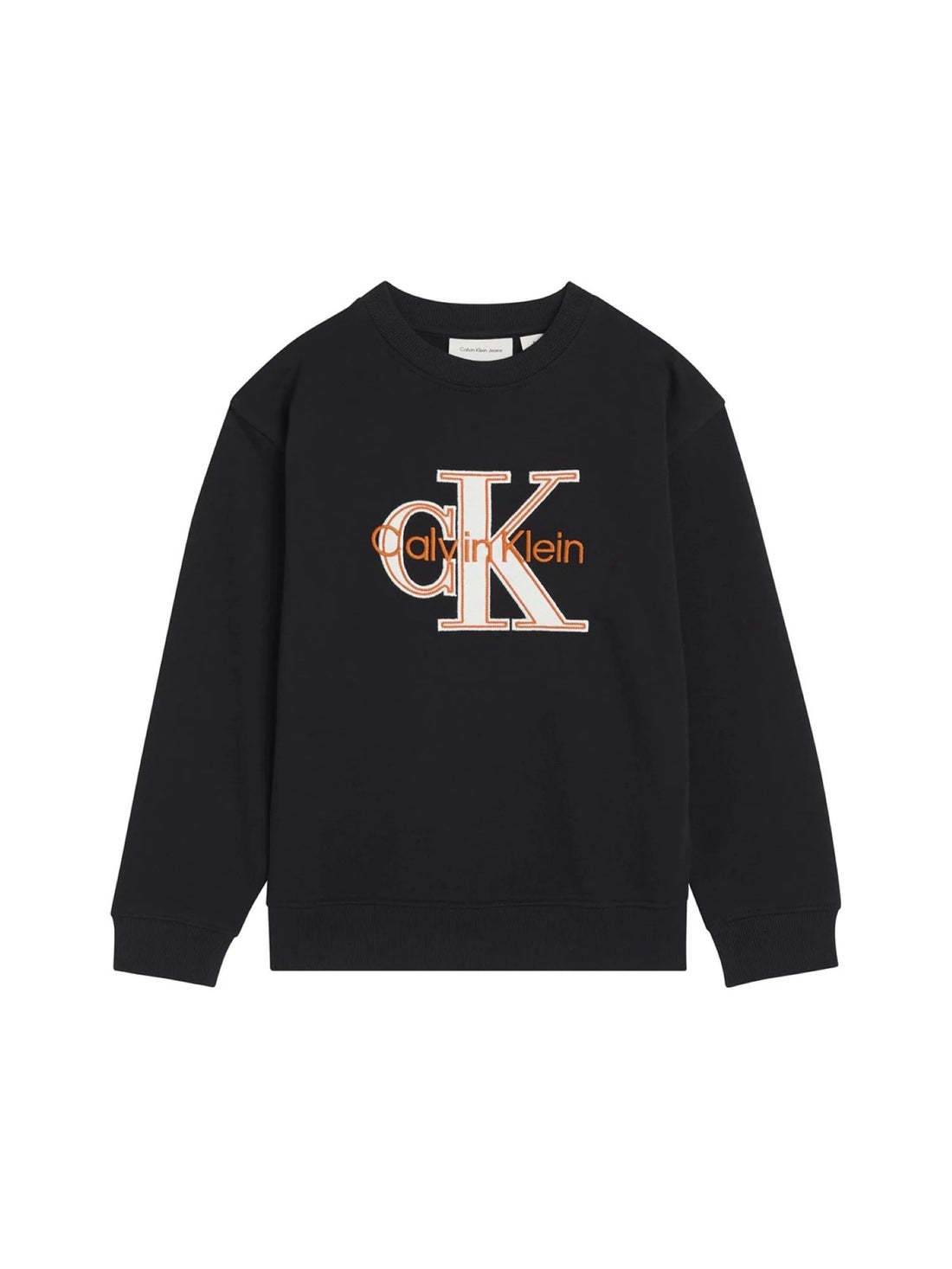 Calvin Klein Jeans felpa bambino con logo nero