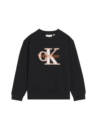 Calvin Klein Jeans felpa bambino con logo nero