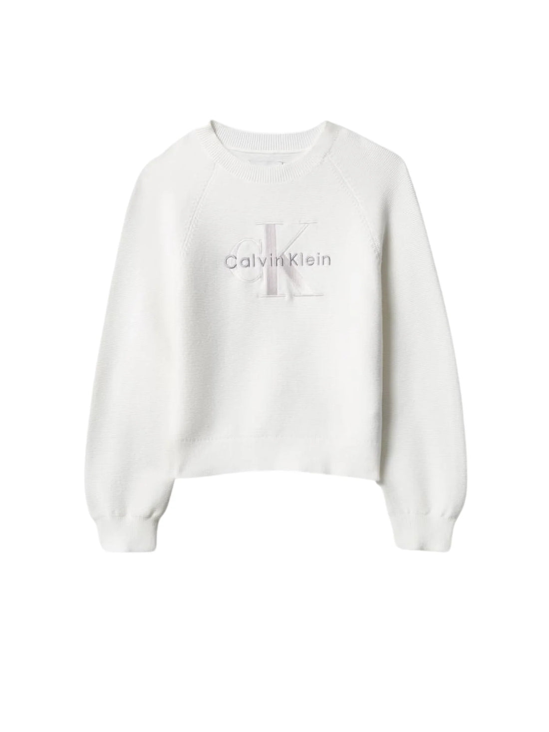 Calvin Klein Jeans maglia bambina in cotone con logo bianco