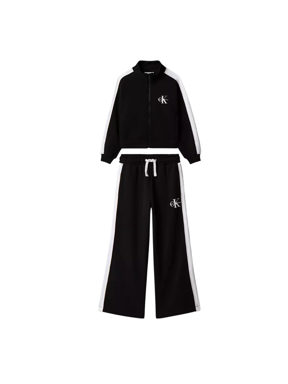 Calvin Klein Jeans tuta sportiva bambina giacca pantaloni nero
