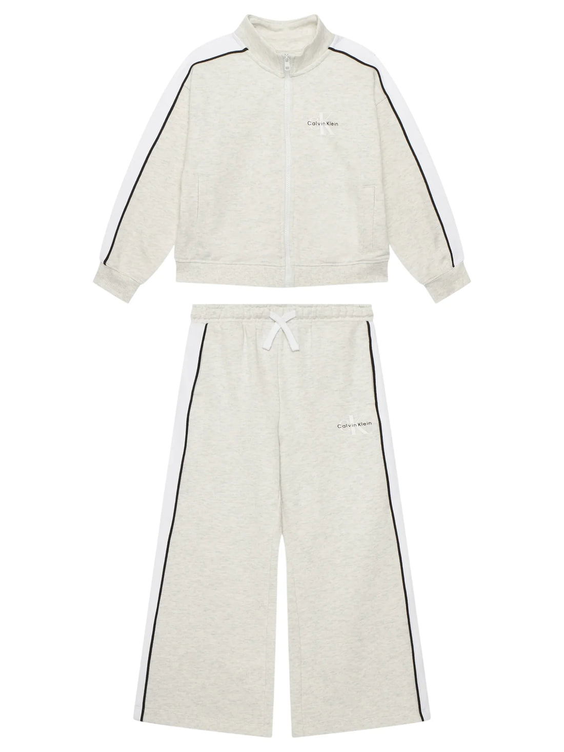 Calvin Klein Jeans tuta sportiva bambina giacca pantaloni grigio