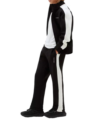 Calvin Klein Jeans tuta sportiva bambino giacca pantaloni nero panna