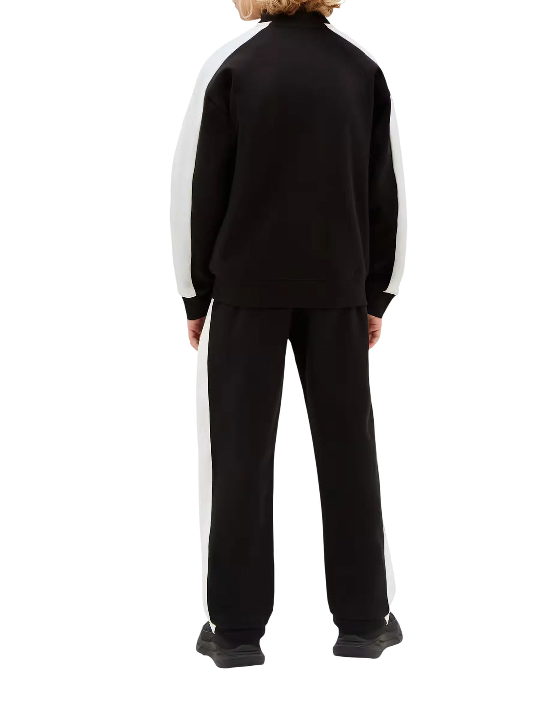 Calvin Klein Jeans tuta sportiva bambino giacca pantaloni nero panna