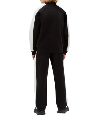 Calvin Klein Jeans tuta sportiva bambino giacca pantaloni nero panna