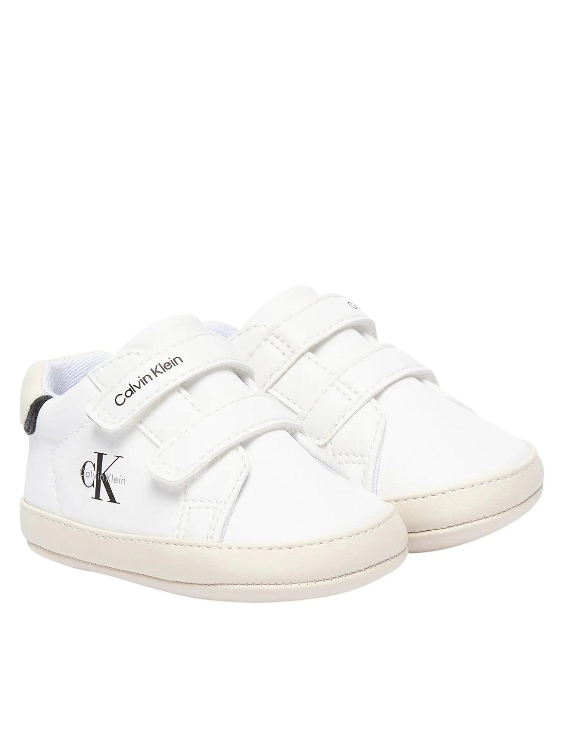 Calvin Klein scarpette da culla neonato in ecopelle bianco