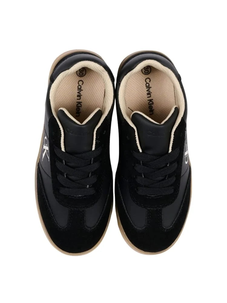 Calvin Klein sneakers bambino in suede ed ecopelle nero