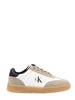 Calvin Klein sneakers bambino in suede ed ecopelle tortora panna