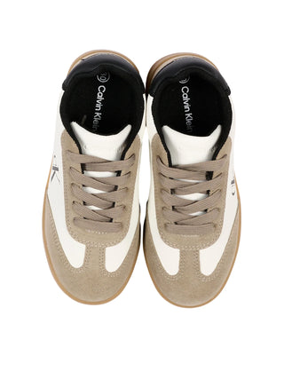 Calvin Klein sneakers bambino in suede ed ecopelle tortora panna V3X9-83451-0318 Y746 Calvin Klein Footwear 