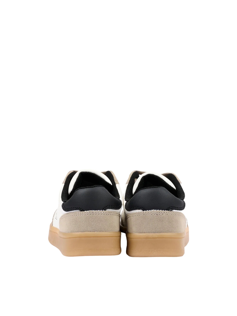 Calvin Klein sneakers bambino in suede ed ecopelle tortora panna