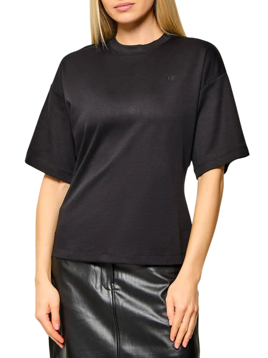 Calvin Klein Jeans T-shirt donna manica corta in cotone nero LV047H210G UB1 Calvin Klein Jeans 