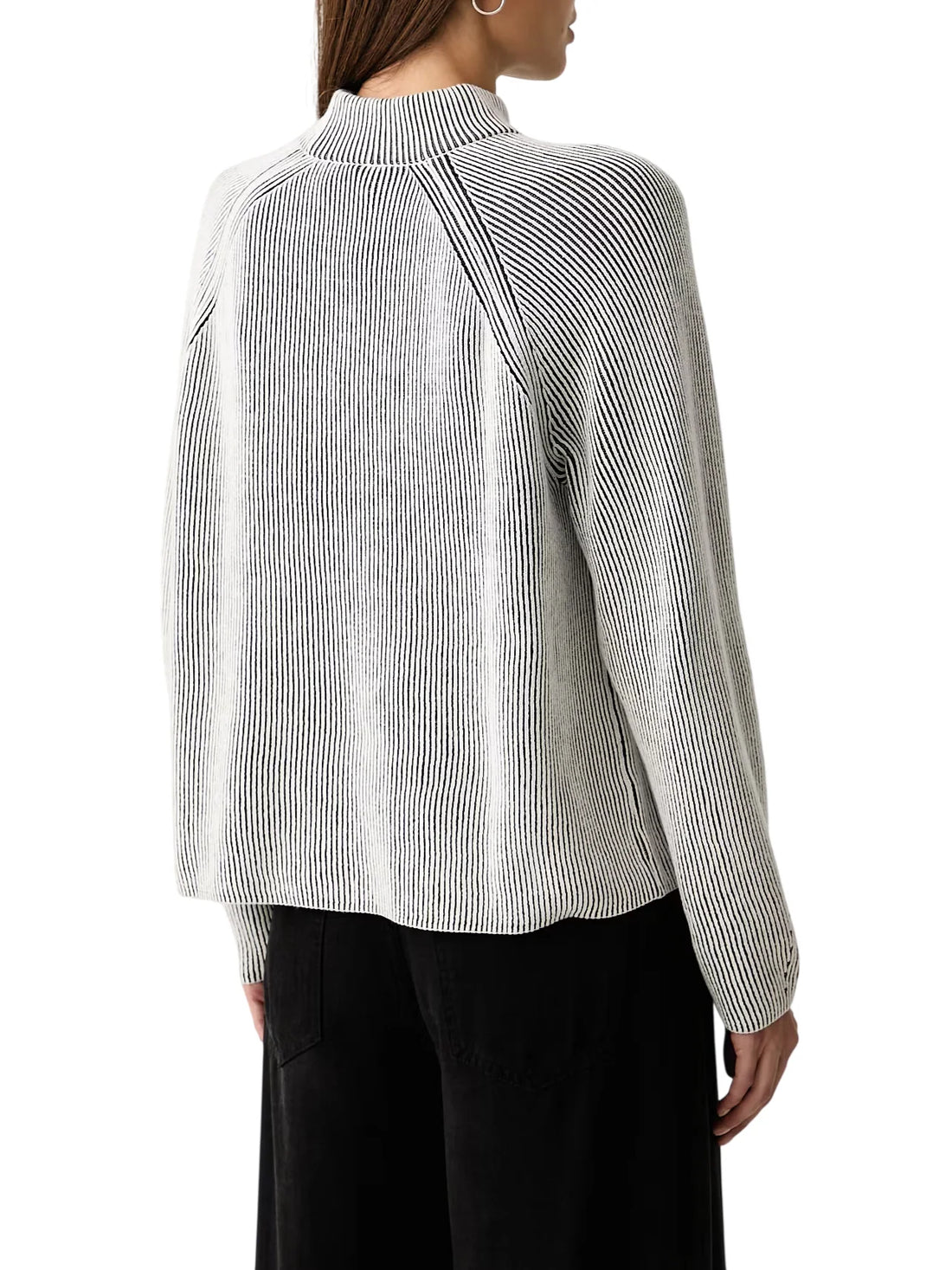 Calvin Klein Jeans maglia lupetto donna bicolor con logo nero bianco