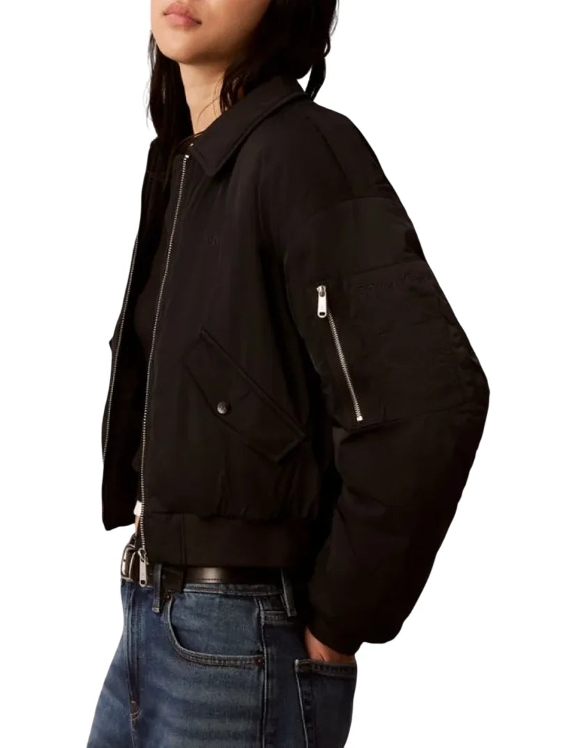 Calvin Klein Jeans giubbino imbottito donna crop nero