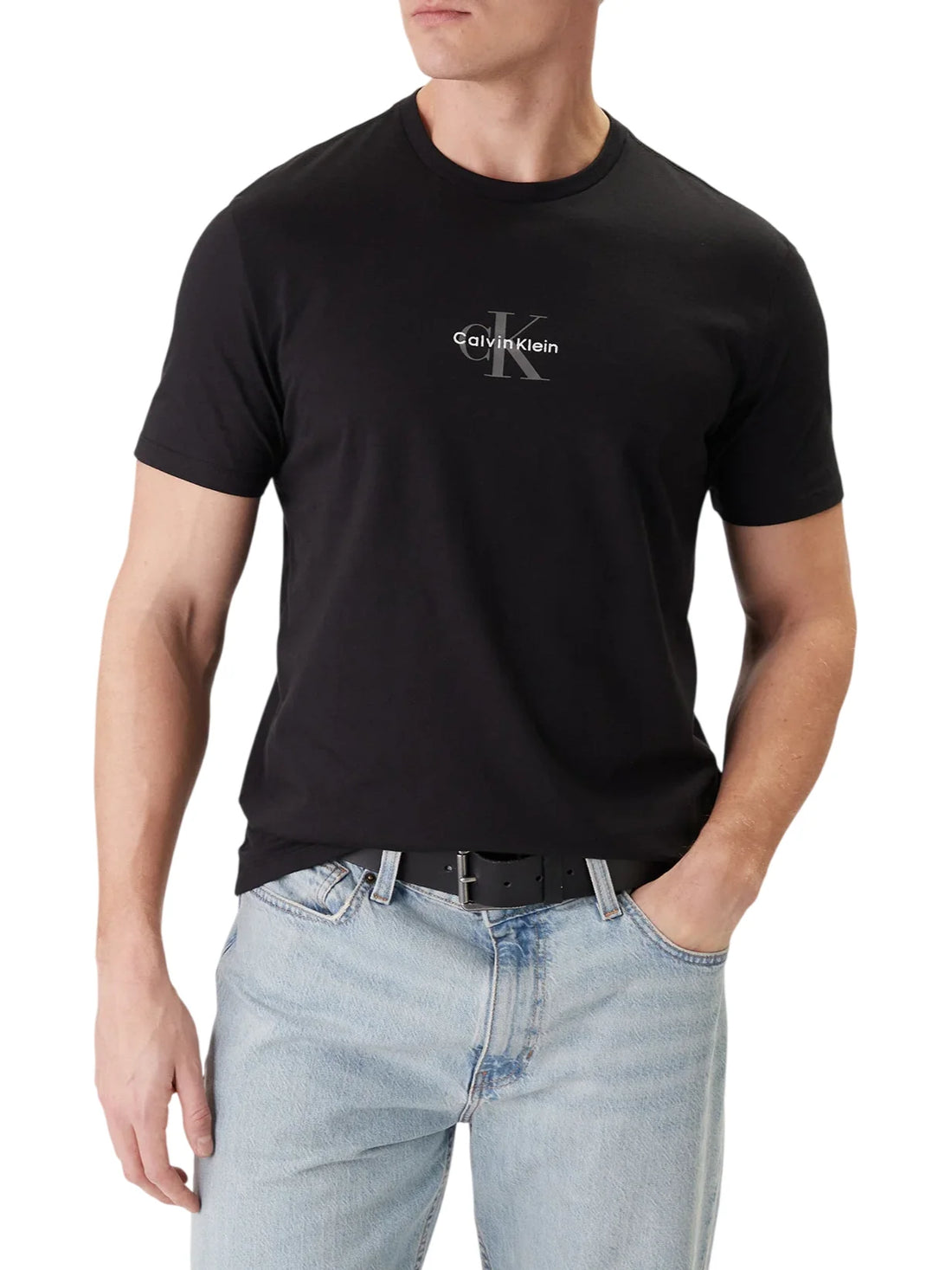 Calvin Klein Jeans T-shirt manica corta con logo uomo nero