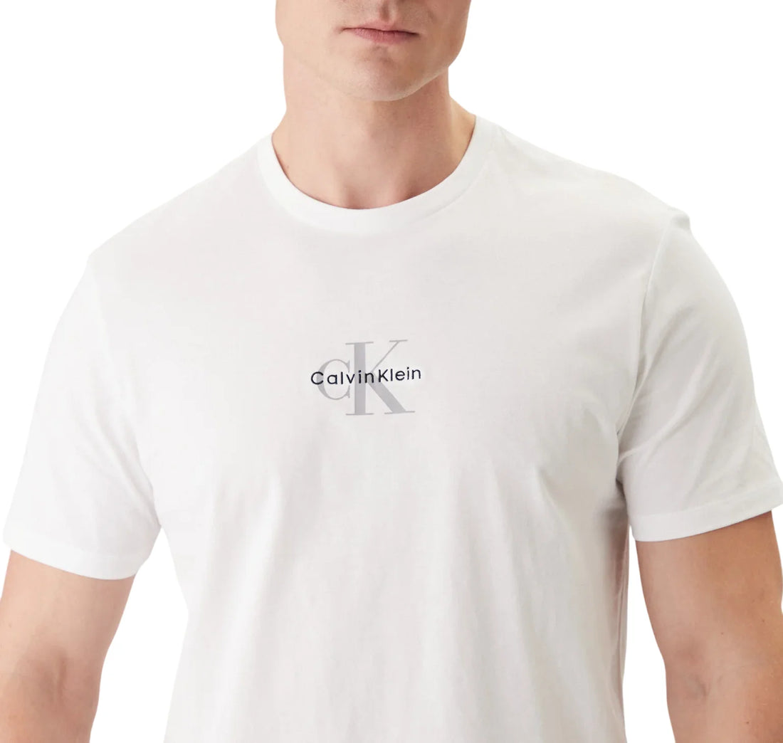 Calvin Klein Jeans T-shirt manica corta con logo uomo bianco