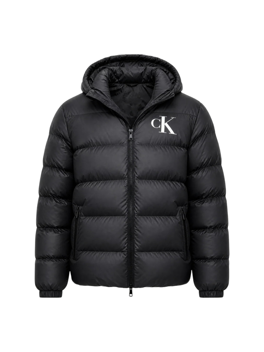 Calvin Klein Jeans piumino trapuntato uomo con cappuccio nero