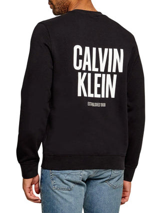 Calvin Klein Jeans felpa uomo con ricamo e stampa logo nero LV04RH249G UB1 Calvin Klein Jeans
