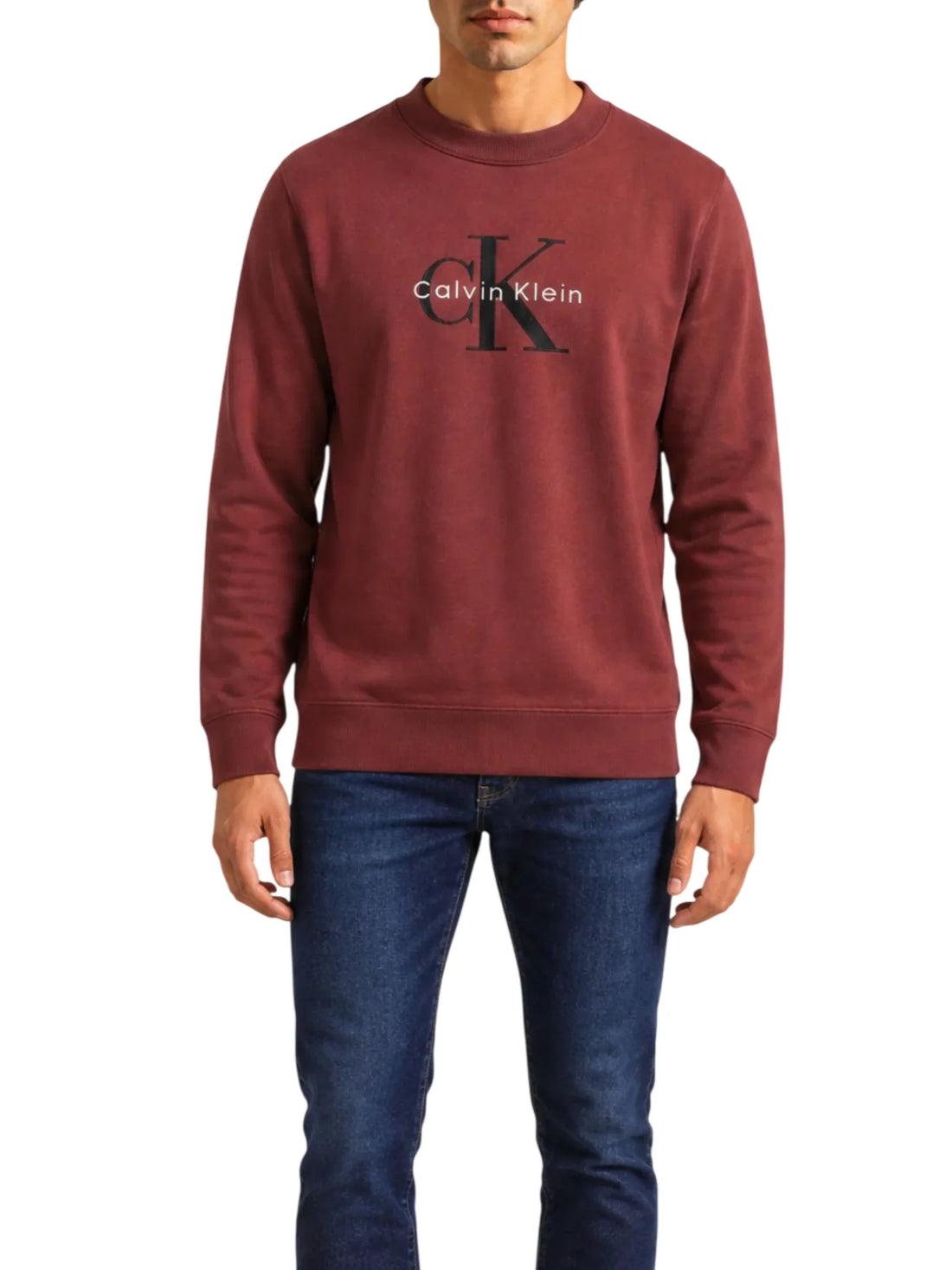Calvin Klein Jeans maglia uomo con logo jacquard ruggine