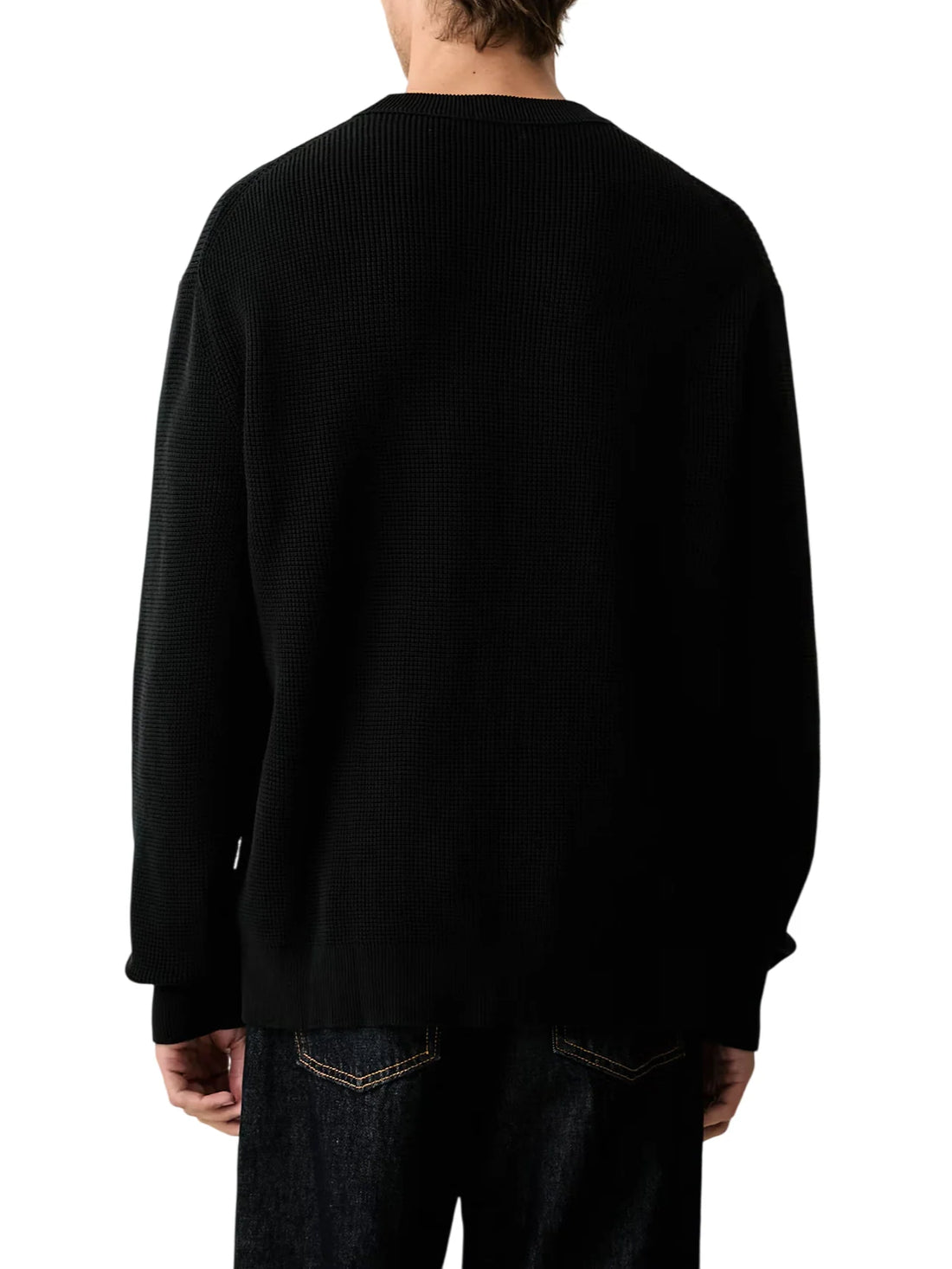 Calvin Klein Jeans maglia uomo in cotone patch logo nero