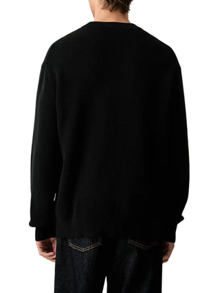 Calvin Klein Jeans maglia uomo in cotone patch logo nero LV04RH326G UB1 Calvin Klein Jeans