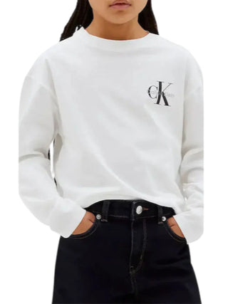 Calvin Klein Jeans T-shirt unisex bambino manica lunga bianco LV1CKTJA17 YAF Calvin Klein Jeans 