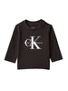 Calvin Klein Jeans T-shirt manica lunga neonato con logo nero