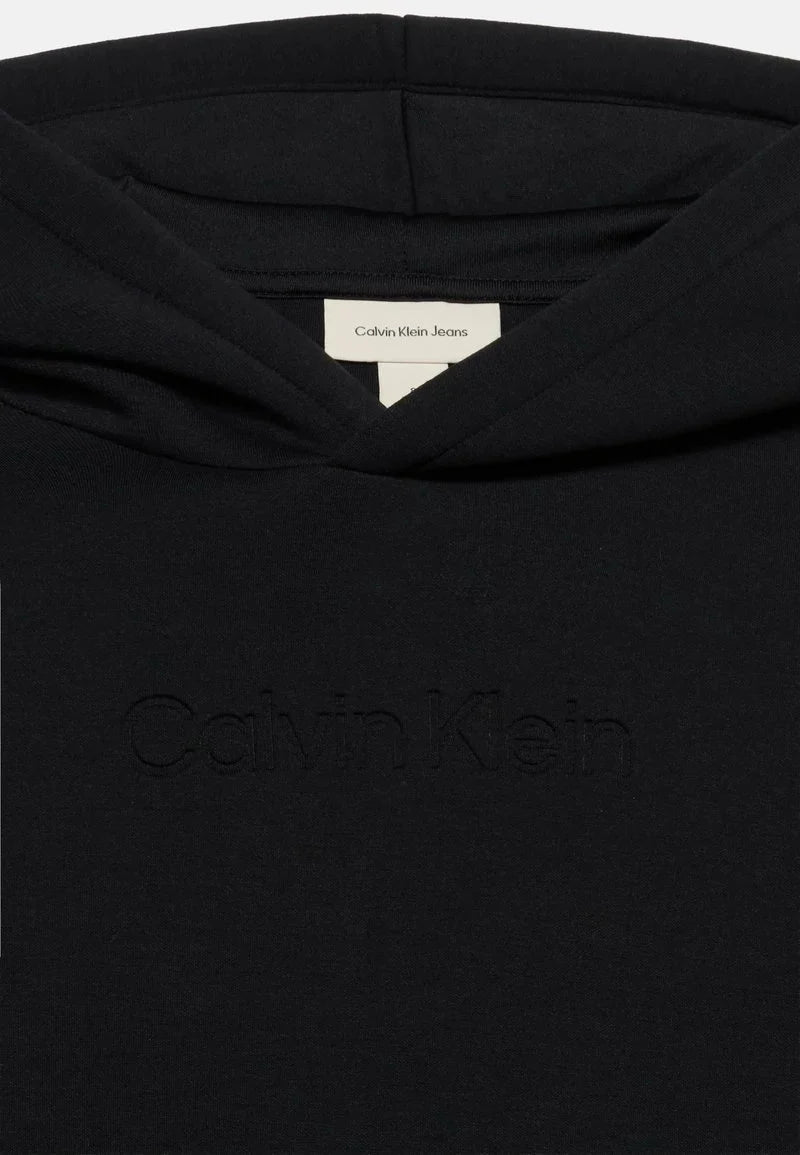 Calvin Klein Jeans felpa bambino con cappuccio e logo nero