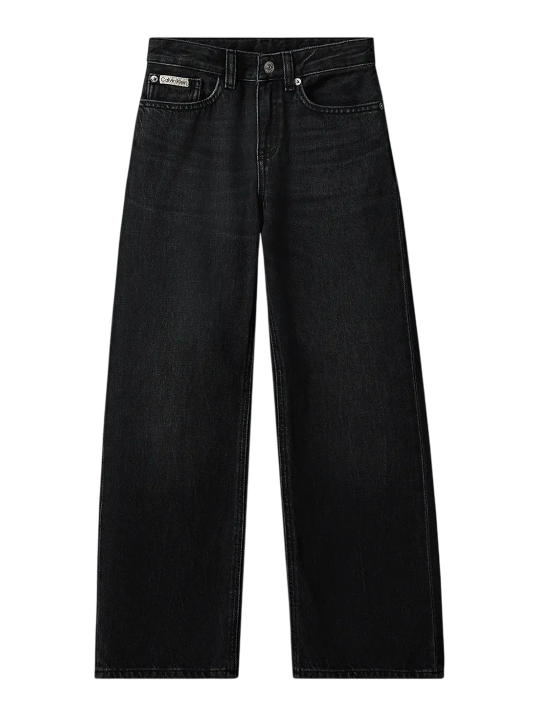 Calvin Klein Jeans jeans wide leg bambina lavaggio nero