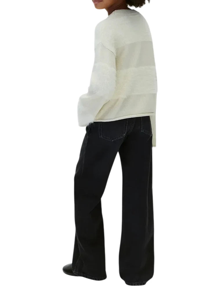 Calvin Klein Jeans jeans wide leg bambina lavaggio nero
