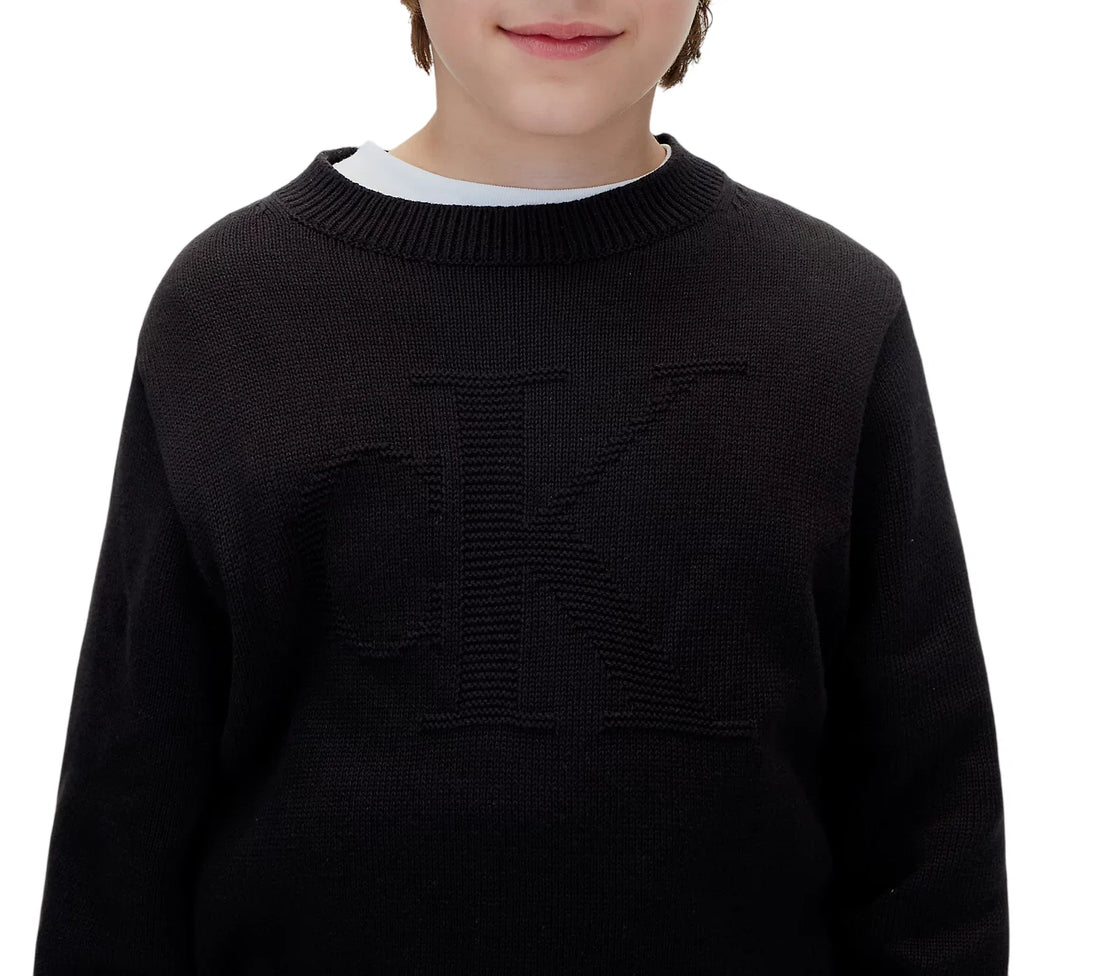 Calvin Klein Jeans maglia bambino con logo jaquard nero