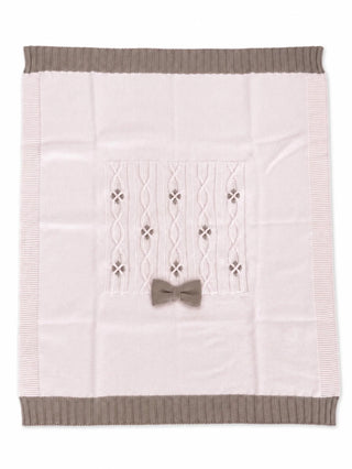 Colori Chiari coperta neonata in lana con fiocco rosa tortora FF778589-4977 8224 COLORICHIARI