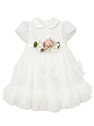 Colori Chiari abito cerimonia neonata in mikado e tulle bianco FN108679-1898 15 COLORICHIARI 