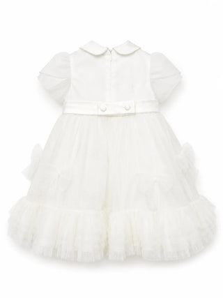 Colori Chiari abito cerimonia neonata in mikado e tulle bianco FN108679-1898 15 COLORICHIARI