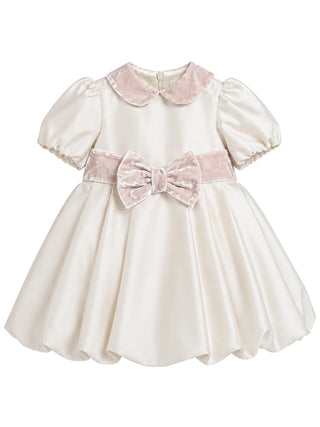 Colori Chiari abito elegante neonata in mikado con fiocco rosa cipria FN108857-4119 21 COLORICHIARI 