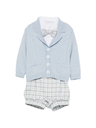 Colori Chiari completo elegante neonato cardigan shorts camicia papillon celeste bianco MN408733-5010 51 COLORICHIARI 